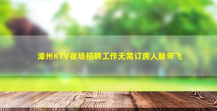 漳州KTV夜场招聘工作无需订房人脉带飞